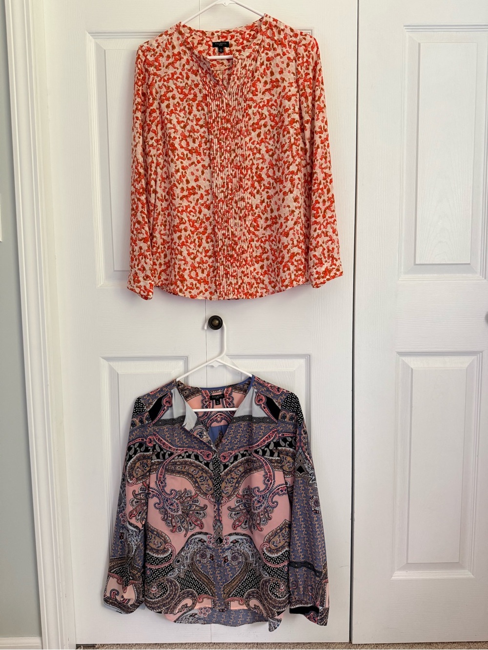 Talbots women’s Small Petite set of 2 Blouses Long-Sleeve floral paisley Blouse